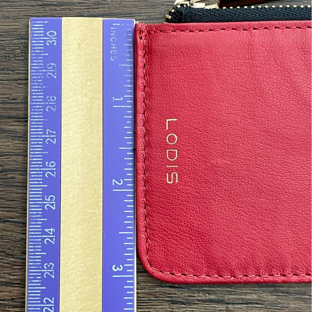 Lodis Women’s Catalina Card Case Wallet Red Genuine Leather - Picture 11 of 11